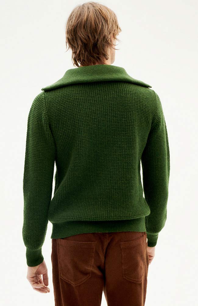 Thinking MU Dark Green Helio sweater | Sophie Stone