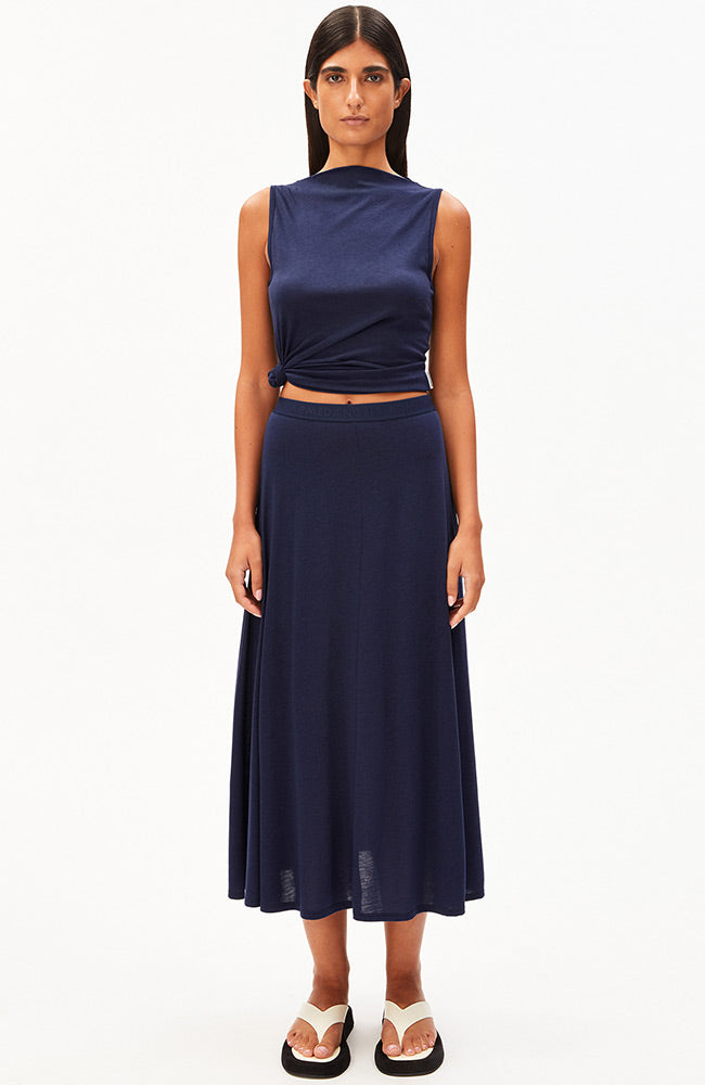 ARMEDANGELS Ileniaa Laraa Rock, marineblau getönt, aus Lyocell TENCEL, Damen | Sophie Stone