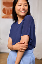 TWOTHIRDS Illetis T-shirt blueberry made from TENCEL for women | Sophie Stone