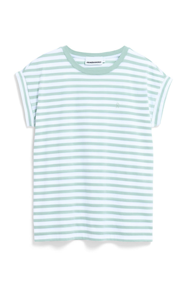 ARMEDANGELS Idaara Striped T-Shirt, White Foam, Organic Cotton, Women's | Sophie Stone