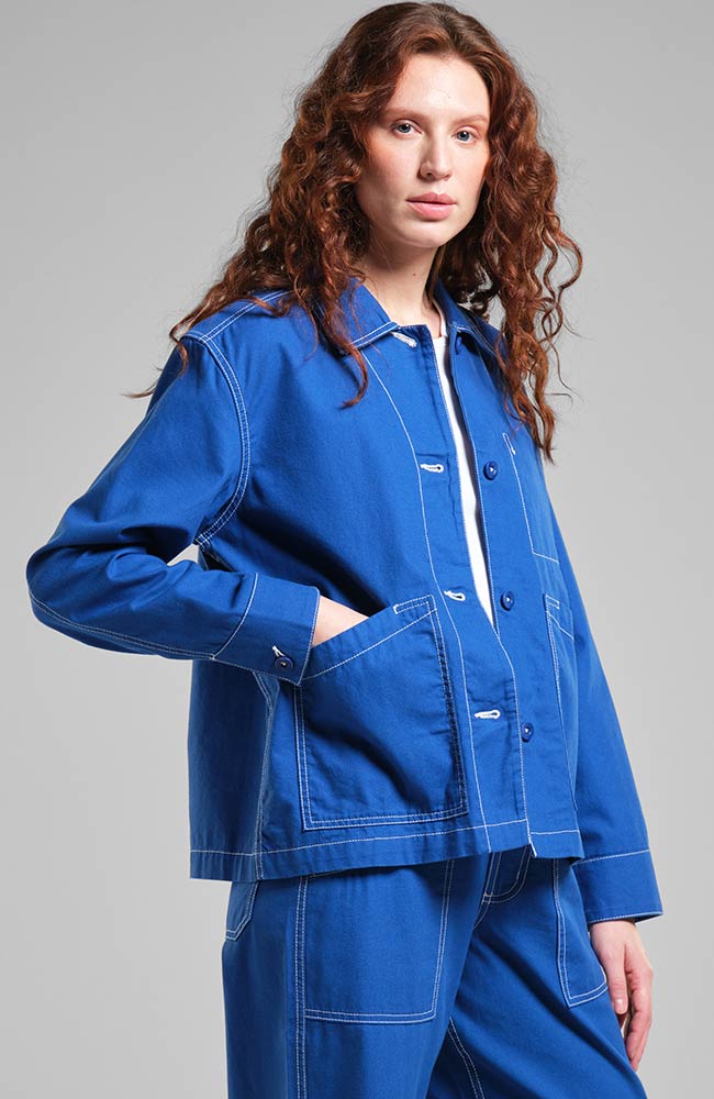 Stiby jacket surf blue in organic cotton ladies | Sophie Stone