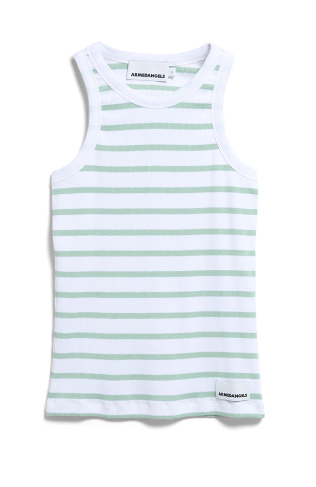 ARMEDANGELS Kanitaa Stripes Top in White Foam Organic Cotton for Women | Sophie Stone