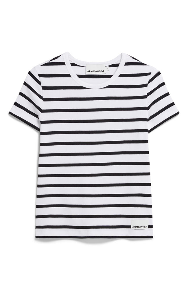 ARMEDANGELS Kardaa Stripes Shirt, White and Black, Organic Cotton, Women's | Sophie Stone