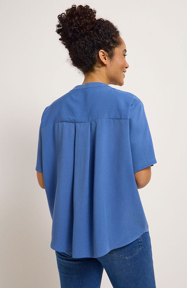 Lanius blouse blauw van duurzaam Lyocell (TENCEL) | Sophie Stone