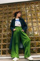 Lanius TENCEL wide leg pants green for women | Sophie Stone