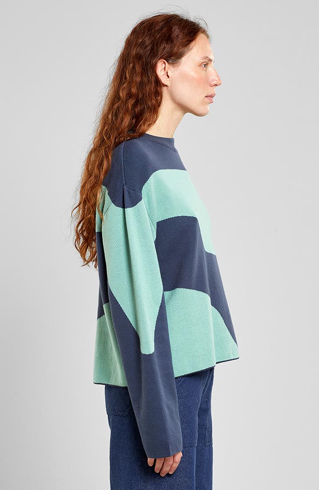 Dedicated Sweater Limhamn Flowy Blocks blue | Sophie Stone 