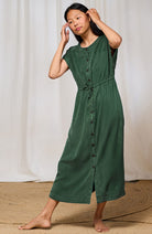 TWOTHIRDS Marasusa dress in green TENCEL lyocell for women | Sophie Stone