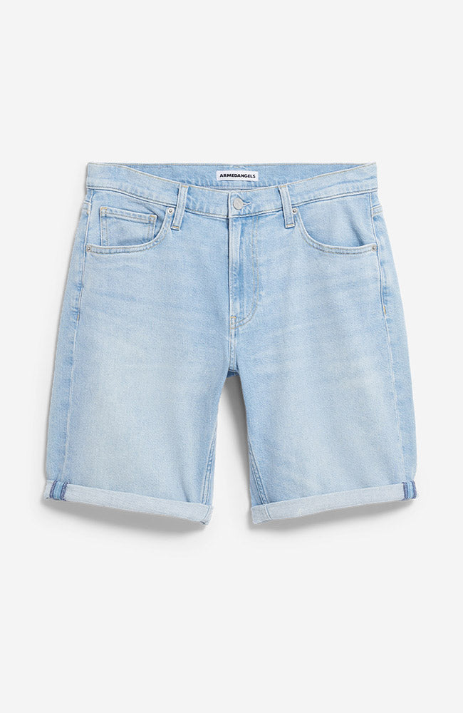 ARMEDANGELS Naailo Men's Blue Organic Cotton Denim Shorts | Sophie Stone