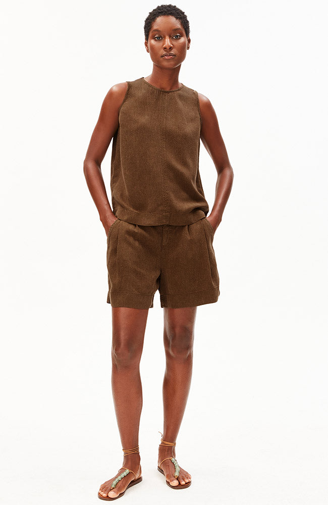 ARMEDANGELS Pinaarn Top in Dark Brown by Piñayarn for Women | Sophie Stone