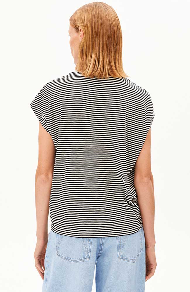 ARMEDANGELS Striped T-shirt, Black and White, Organic Cotton, Women's | Sophie Stone