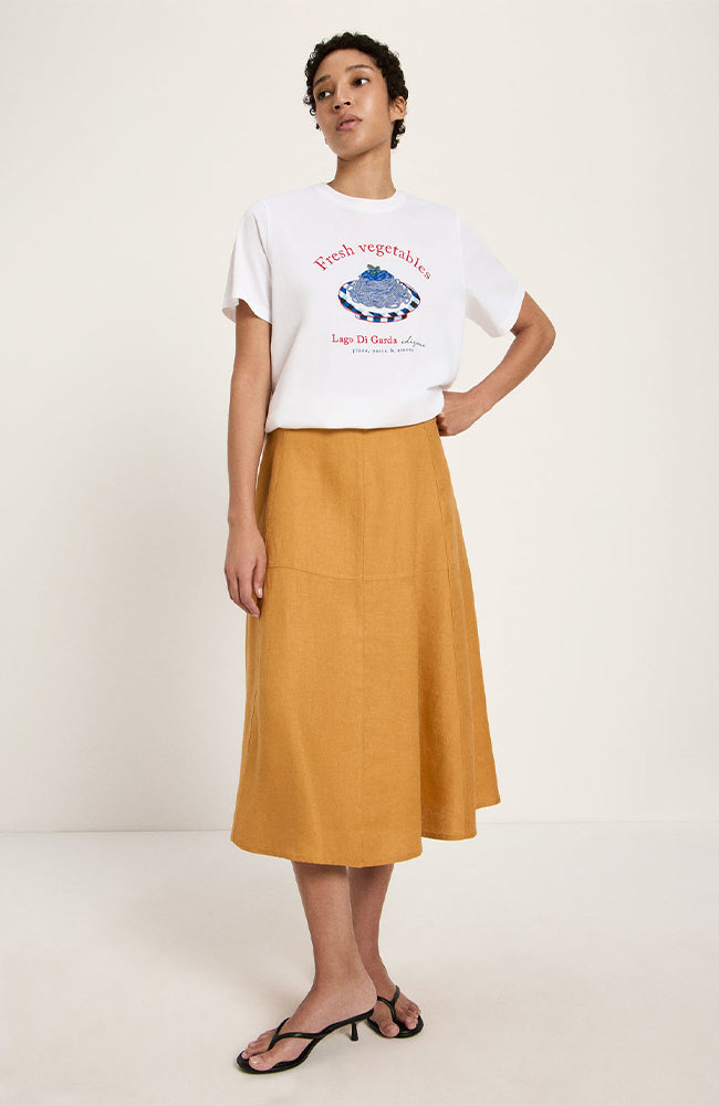 Lanius Statement t-shirt fresh vegetables wit van biologisch katoen vrouw | Sophie Stone