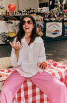 Lanius wide leg broek roze van TENCEL voor vrouw | Sophie Stone