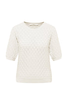 Lanius ajour sweater organic cotton white | Sophie Stone