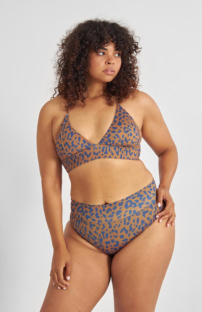 Dedicated Bikini Top Alva leopard rhycled polyester ladies | Sophie Stone 