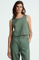 Kings of Indigo Belle forest green 100% linen for women | Sophie Stone