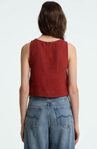 Kings of Indigo Belle Top Burnt Henna, 100% Linen, for Women | Sophie Stone