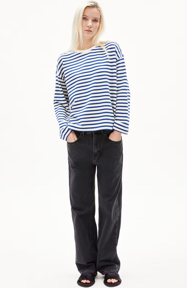 ARMEDANGELS Frankaa stripe lapis blue organic cotton | Sophie Stone