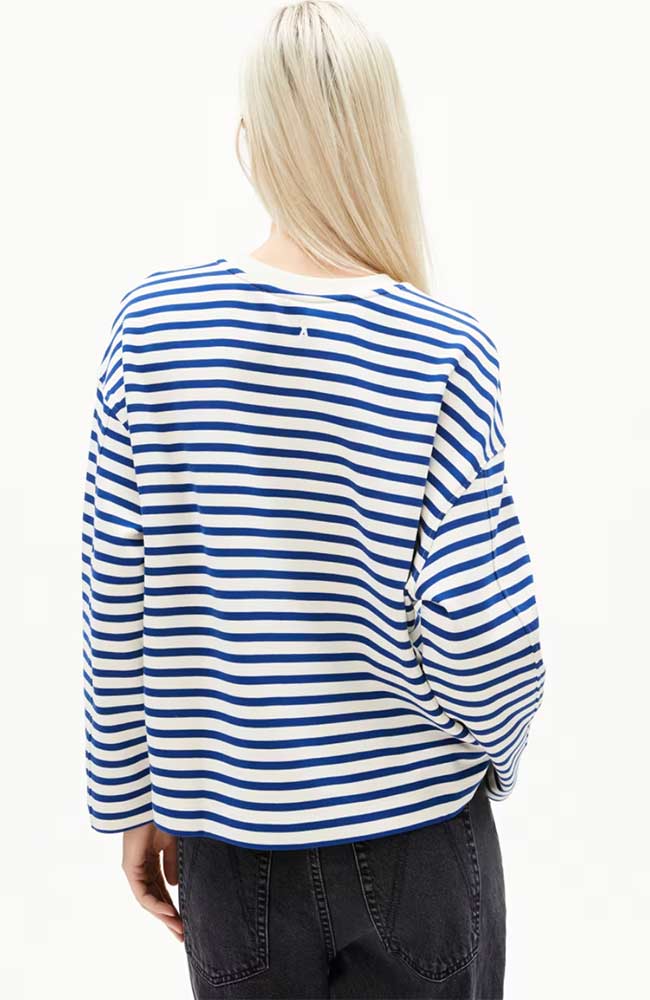 ARMEDANGELS Frankaa stripe lapis blue organic cotton ladies | Sophie Stone