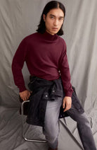 ARMEDANGELS Gaardo turtleneck sweater cranberry juice from organic cotton | Sophie Stone