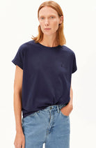Idaara donkerblauw t-shirt bio katoen dames | Sophie Stone