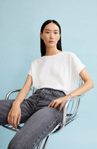 ARMEDANGELS Idaara circulair used white vrouw shirt wit gerecycled katoen | Sophie Stone