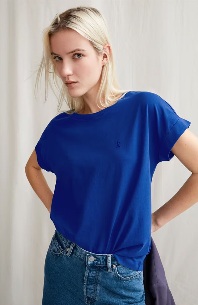 ARMEDANGELS Idaara lapis blue durable organic cotton ladies | Sophie Stone