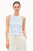 ARMEDANGELS Kanitaa Striped Top in White Foam Organic Cotton for Women | Sophie Stone