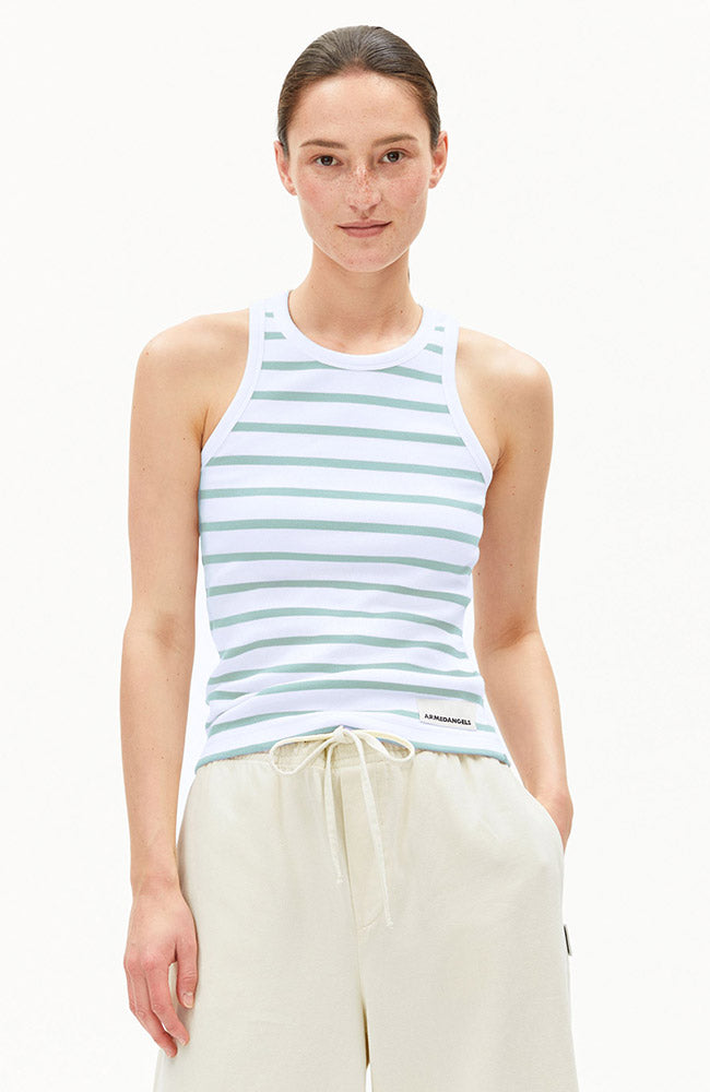 ARMEDANGELS Kanitaa stripes top white foam biologisch katoen voor dames | Sophie Stone