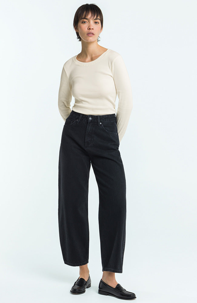 Kings of Indigo Leila Jeans Holo Black Used Recycled Cotton Women's | Sophie Stone