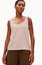 ARMEDANGELS Minaami stripes top oatmilk cinnamon dust bio katoen vrouw | Sophie Stone