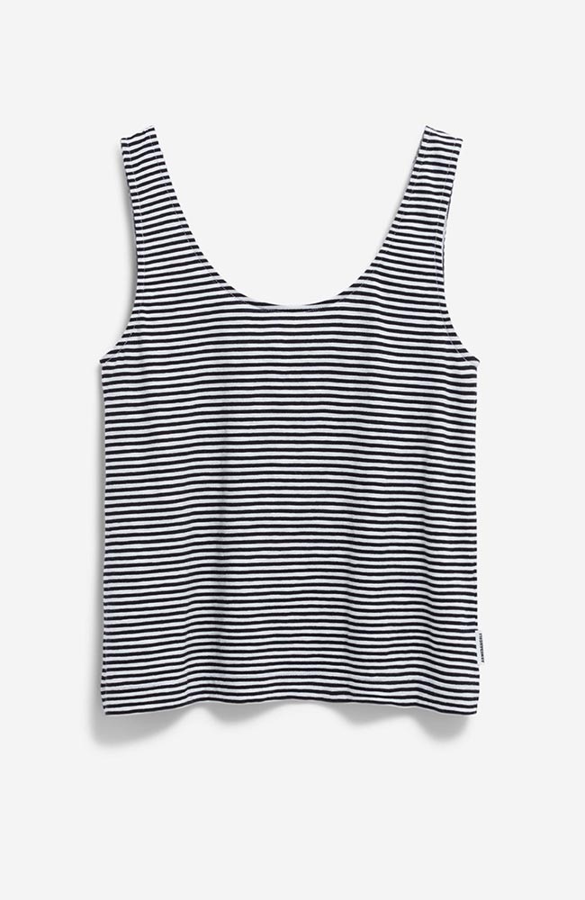 ARMEDANGELS Minaami Streifen-Top, weiß-schwarz, Bio-Baumwolle, Damen | Sophie Stone
