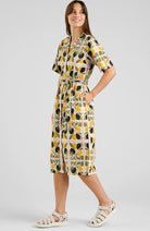 Dedicated Orrefors lemon tiles dress made of organic cotton | Sophie Stone