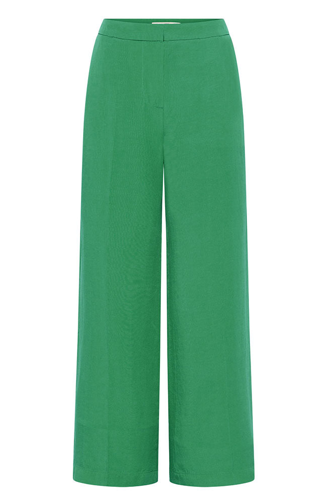 Lanius Wide leg pantalon groen linnen x Tencel | Sophie Stone