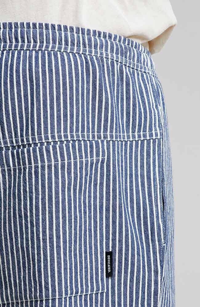 Dedicated Vejle shorts work stripe dark blue organic cotton | Sophie Stone