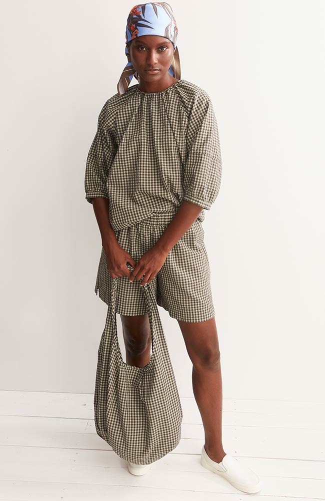 ARMEDANGELS Vichy-Seersucker-Shorts aus Bio-Baumwolle für Damen | Sophie Stone