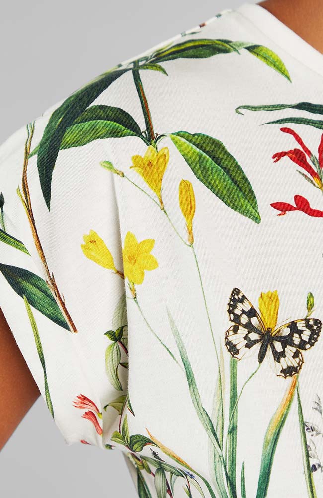 Dedicated Visby flower field white shirt bio katoen vrouwen | Sophie Stone 