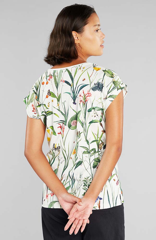 Dedicated Visby flower field white shirt bio katoen vrouw | Sophie Stone 