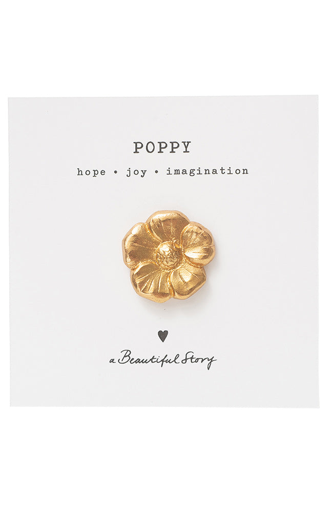 A Beautiful Story poppy flower broche goud | Sophie Stone