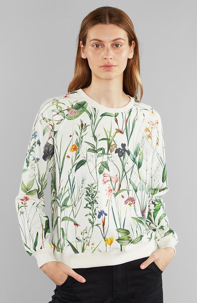 Dedicated Ystad flower field sweater in organic cotton for women | Sophie Stone