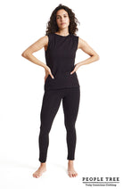 People Tree Yoga V-back vest zwart van biologisch katoen | Sophie Stone