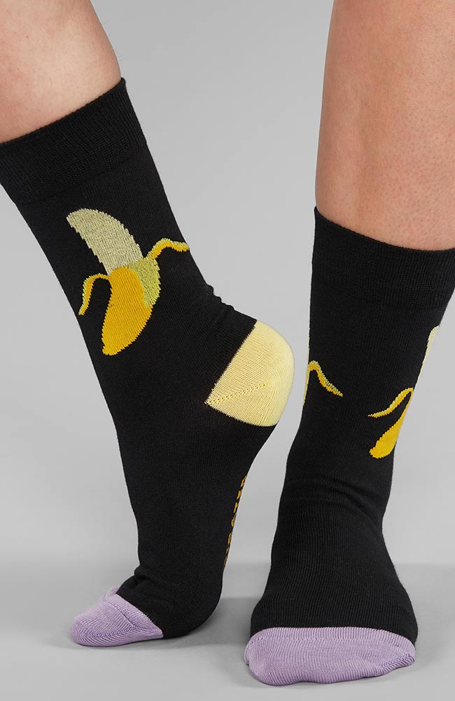 Dedicated Sigtuna zwarte sokken met bananen print | Sophie Stone