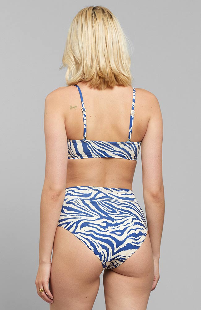 Dedicated sustainable Bikini bottom Slite Zebra Blue van gerecycled plastic | Sophie Stone 