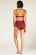 People Tree High waist lace briefs burgundy | Sophie Stone