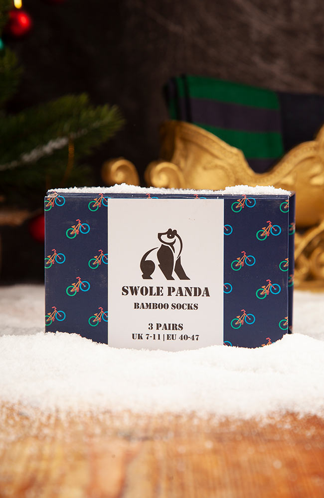 Swole Panda sokken bamboe 3-pack cadeauverpakking bikes | Sophie Stone