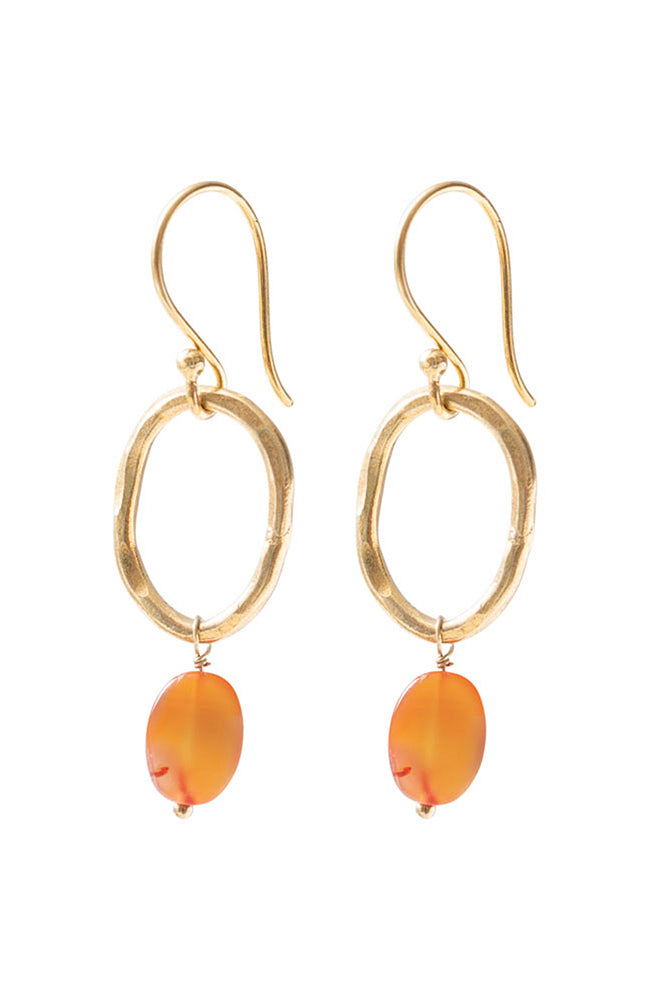 A Beautiful Story Graceful Carnelian Gold earrings | Sophie Stone