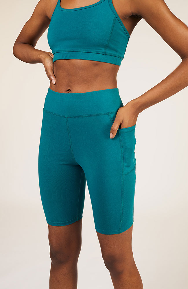 People Tree Pocket Cycling Shorts green | Sophie Stone