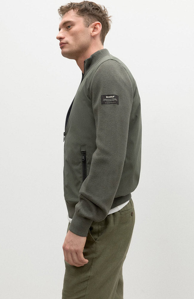 Ecoalf Petrea knit jacket green duurzaam materiaal | Sophie Stone 