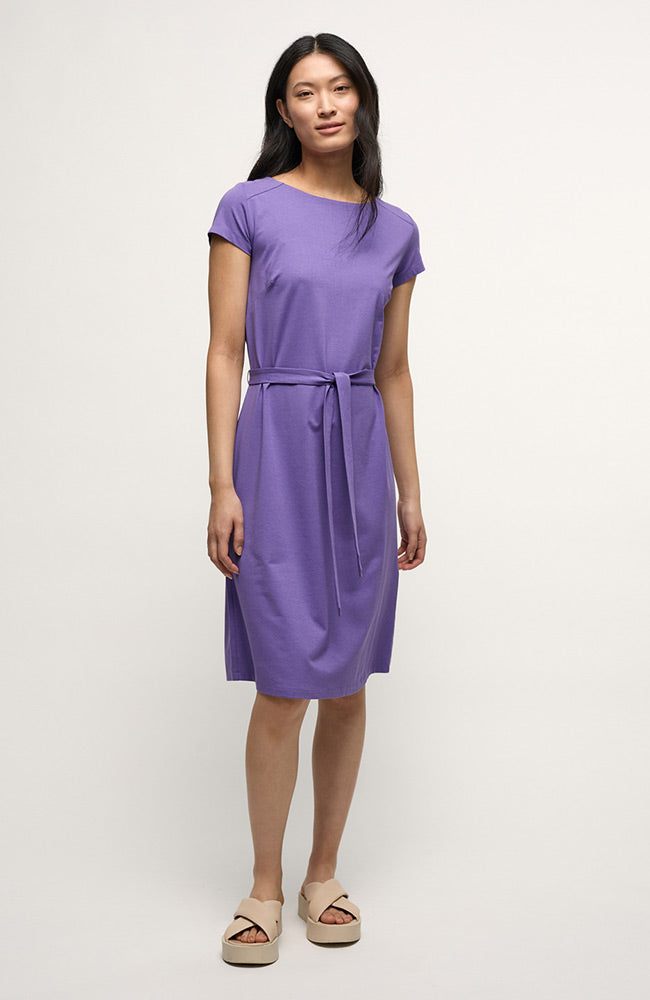 LANIUS lilac jurk met korte mouwen van bio katoen | Sophie Stone