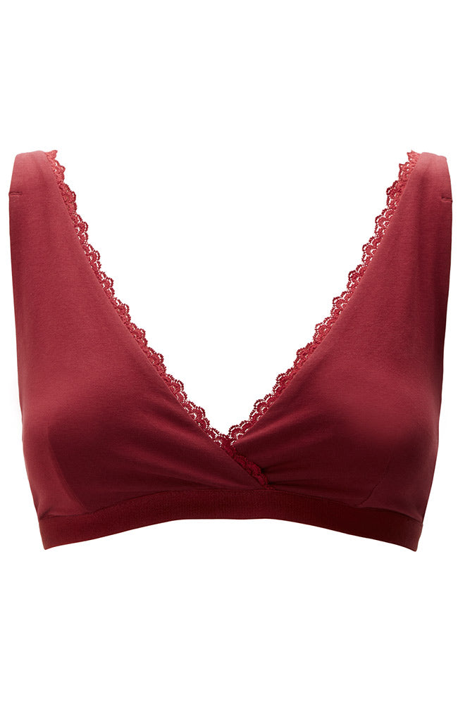 People Lace Trim Triangle Bra Top rood | Sophie Stone