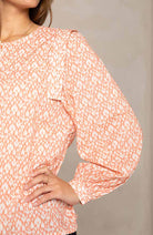 J label Renu blouse ikat peach | Sophie Stone